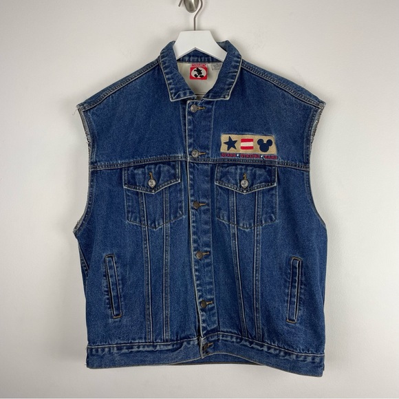 Vintage Mickey Mouse Denim Vest Size Medium - Picture 1 of 7